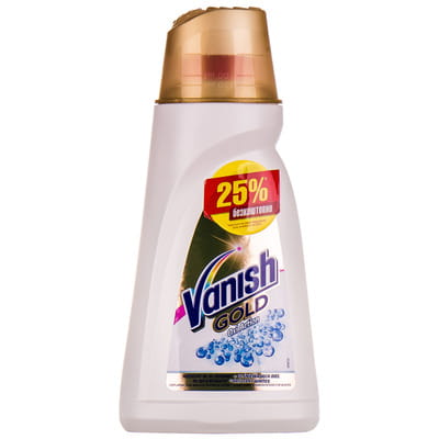Средство жидкое для тканей VANISH (Ваниш) Oxi Action Gold Кристальная белизна для удаления пятен 940 мл -25% бесплатно