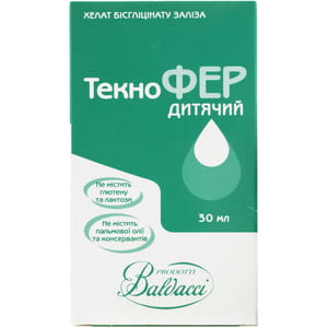 Текнофер краплі дитячі додаткове джерело заліза флакон 30 мл
