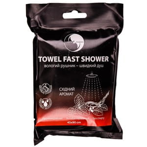 Полотенце влажное HELEN&SHNAYDER (Хелен Шнайдер) антибактериальное Быстрый душ Восточный аромат с экстрактом пачули и сандала размер 45 см х 90 см
