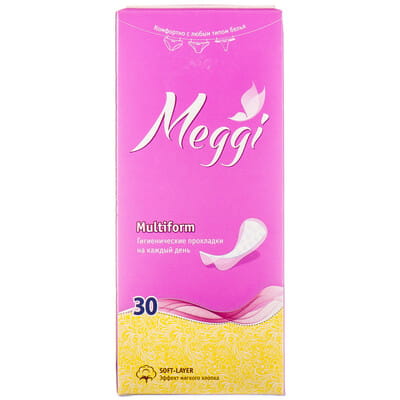 Прокладки ежедневные женские MEGGI (Мэгги) Multiform (Мультиформ) 30 шт