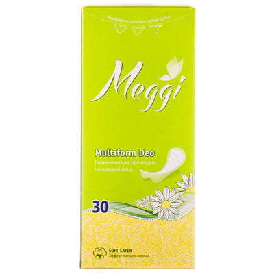 Прокладки ежедневные женские MEGGI (Мэгги) Multiform Deo (Мультиформ Дэо) 30 шт