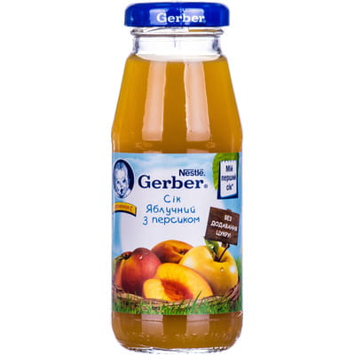 Сок фруктовый детский NESTLE GERBER (Нестле Гербер) Яблоко и персик 175 г