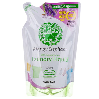 Средство для стирки HAPPY ELEPHANT (Хэппи элефант) жидкое универсальное наполнитель 720 мл