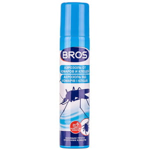 Аэрозоль от комаров и клещей BROS (Брос) репеллентный 90 мл
