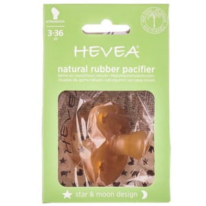 Пустушка каучукова анатомічна HEVEA (Хевея) Star and Moon для дітей з 3 до 36 місяців