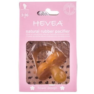 Пустышка каучуковая анатомическая HEVEA (Хевея) Flower для детей с 3 до 36 месяцев