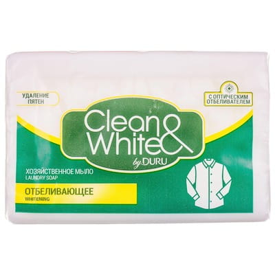 Мыло хозяйственное твердое DURU (Дуру) Clean & White (Клин энд вайт) Отбеливающее 125 г