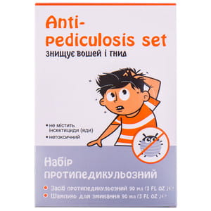 Набір протипедикульозний для знищення вошей та гнид засіб протипедикульозний флакон 90 мл + шампунь для змивання флакон 90 мл
