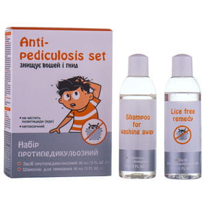 Набір протипедикульозний для знищення вошей та гнид засіб протипедикульозний флакон 90 мл + шампунь для змивання флакон 90 мл