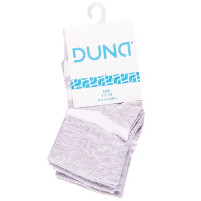 Носки для младенцев DUNA (Дюна) 59 демисезонные хлопковые цвет светло-серый размер (стопа) 8-10 см 3 пары