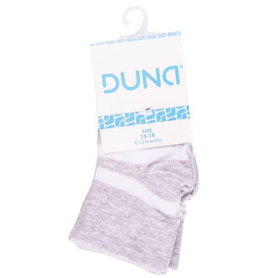 Носки для младенцев DUNA (Дюна) 59 демисезонные хлопковые цвет светло-серый размер (стопа) 10-12 см 3 пары