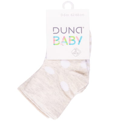 Носки для младенцев DUNA (Дюна) 59 демисезонные хлопковые цвет серо-бежевый размер (стопа) 8-10 см 3 пары