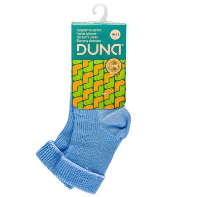 Носки для младенцев DUNA (Дюна) 401 демисезонные хлопковые с отворотом цвет голубой размер (стопа) 10-12 см 1 пара