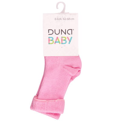 Носки для младенцев DUNA (Дюна) 401 демисезонные хлопковые с отворотом цвет розовый размер (стопа) 8-10 см 1 пара