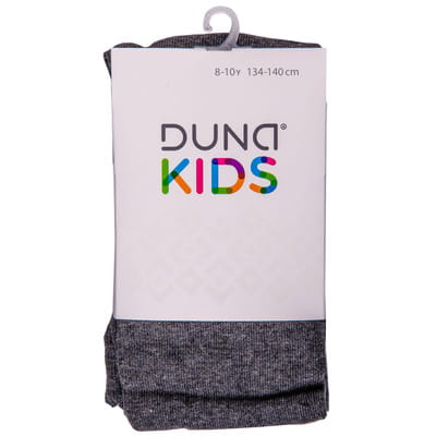 Колготки детские DUNA (Дюна) 480 демисезонные хлопковые меланжевые цвет темно-серый размер 134-140