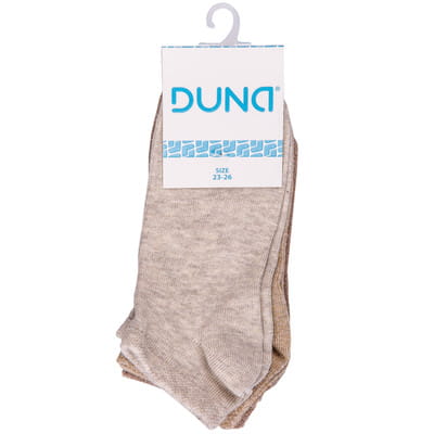 Носки детские DUNA (Дюна) 57 короткие однотонные демисезонные хлопковые цвет серо-бежевый размер (стопа) 16-18 см 3 пары