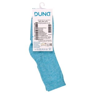 Носки детские DUNA (Дюна) 471 однотонные демисезонные хлопковые цвет бирюзовый размер (стопа) 14-16 см 1 пара