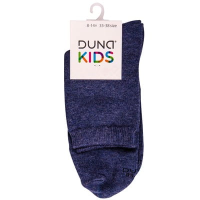 Носки детские DUNA (Дюна) 471 однотонные демисезонные хлопковые цвет джинсовый размер (стопа) 22-24 см 1 пара