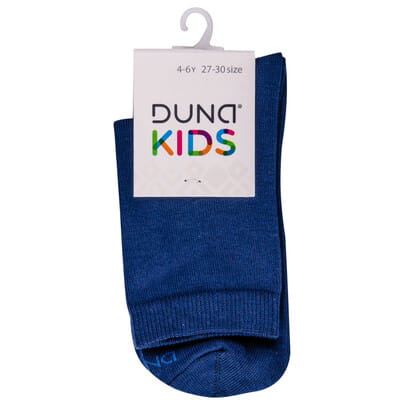 Носки детские DUNA (Дюна) 471 однотонные демисезонные хлопковые цвет синий размер (стопа) 18-20 см 1 пара