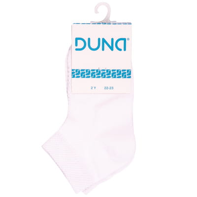 Носки детские DUNA (Дюна) 427 в сеточку демисезонные хлопковые цвет белый размер (стопа) 14-16 см 1 пара