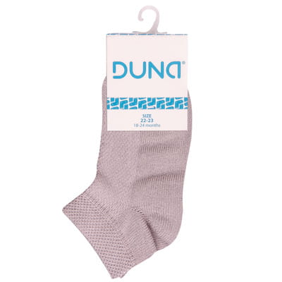 Носки детские DUNA (Дюна) 427 в сеточку демисезонные хлопковые цвет светло-серый размер (стопа) 14-16 см 1 пара