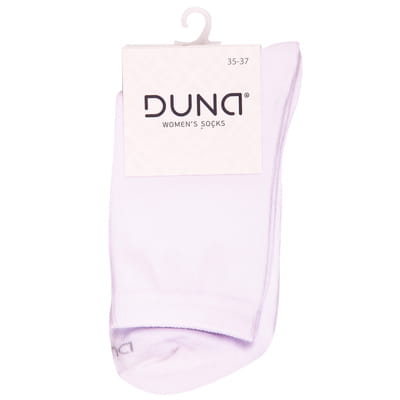 Носки женские DUNA (Дюна) 8022 однотонные демисезонные хлопковые цвет белый размер (стопа) 21-23 см 1 пара