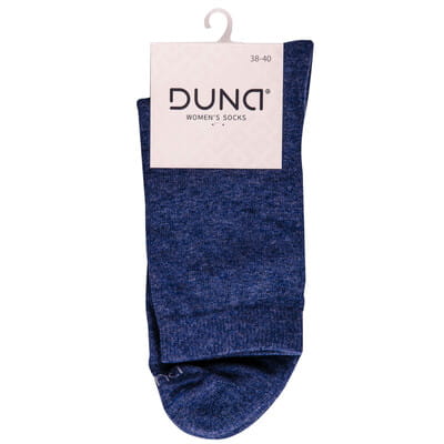 Носки женские DUNA (Дюна) 8022 однотонные демисезонные хлопковые цвет джинсовый размер (стопа) 23-25 см 1 пара