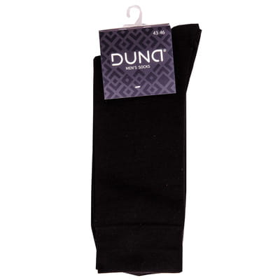 Носки мужские DUNA (Дюна) 260 однотонные классические демисезонные хлопковые цвет черный размер (стопа) 27-29 см 1 пара