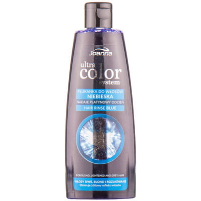 Ополаскиватель для волос JOANNA (Джоанна) Ultra Color System подкрашивающий для осветленных и седых волос голубой оттенок 150 мл
