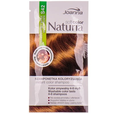 Шампунь для волос JOANNA (Джоанна) Naturia Soft Color оттеночный цвет 42 Коричневый орех 35 г