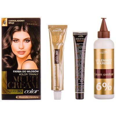 Краска для волос JOANNA (Джоанна) Multi Cream Color цвет 41 Шоколадный коричневый: краска для волос + окислитель + маска для волос