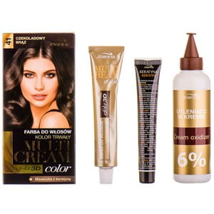Краска для волос JOANNA (Джоанна) Multi Cream Color цвет 41 Шоколадный коричневый: краска для волос + окислитель + маска для волос