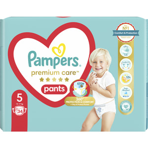 Підгузки-трусики для дітей PAMPERS Premium Care (Памперс Преміум) Pants 5 від 12 до 17 кг 34 шт