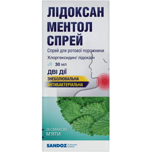 Лидоксан Ментол спрей д/ротов. пол. 2мг/0,5мг/мл фл. 30мл