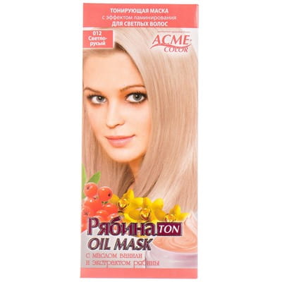 Маска для волос ACME COLOR (Экми колор) Рябина Ton Oil mask тонирующая тон 012 Светло-русый 30 мл
