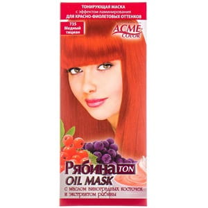 Маска для волос ACME COLOR (Экми колор) Рябина Ton Oil mask тонирующая тон 735 Медный тициан 30 мл