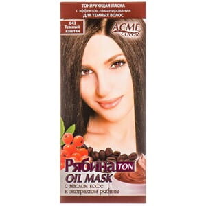 Маска для волос ACME COLOR (Экми колор) Рябина Ton Oil mask тонирующая тон 043 Темный каштан 30 мл