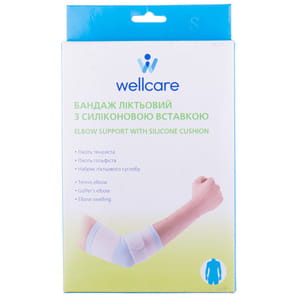Бандаж на локтевой сустав WellCare (ВеллКеа) модель 31011 с силиконовой вставкой размер S
