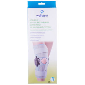 Бандаж на колінний суглоб WellCare (ВеллКеа) модель 52014 з поліцентричним шарніром розмір XL
