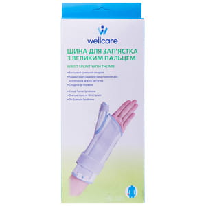 Бандаж шина для зап'ястка з великим пальцем WellCare (ВеллКеа) модель 42012 S/L розмір S лівий