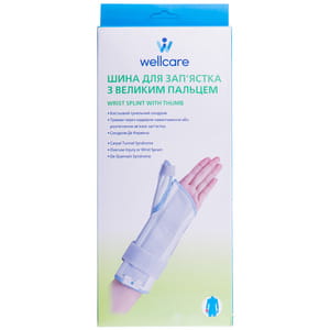 Бандаж шина для зап'ястка з великим пальцем WellCare (ВеллКеа) модель 42012 S/R розмір S правий