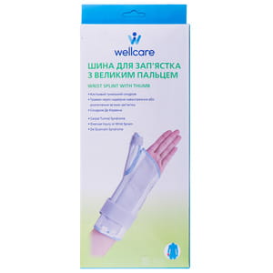 Бандаж шина для запястья с большим пальцем WellCare (ВеллКеа) модель 42012 XL/R размер XL правый
