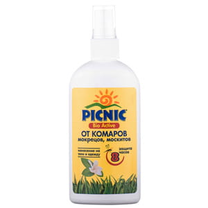 Лосьон от комаров и клещей PICNIC (Пикник) BIO ACTIVE (Био Актив) для нанесения на тело и одежду 100 мл