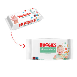 Салфетки влажные детские HUGGIES (Хаггис) All Over Clean 56 шт