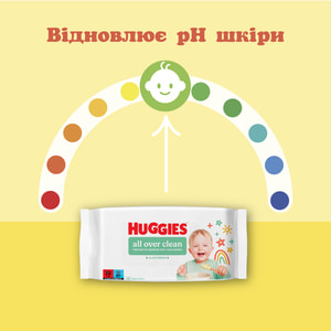 Салфетки влажные детские HUGGIES (Хаггис) All Over Clean 56 шт