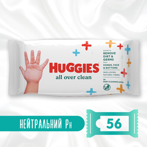 Салфетки влажные детские HUGGIES (Хаггис) All Over Clean 56 шт