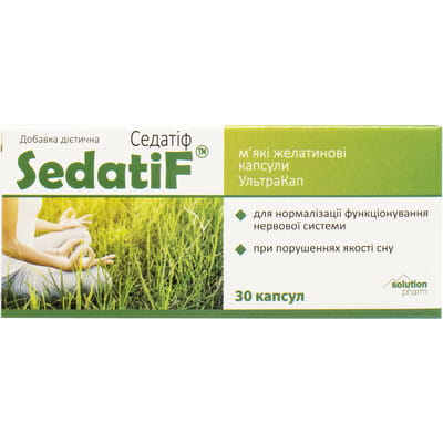 Седатиф (валериана) капс. жел. №30 Solution Pharm