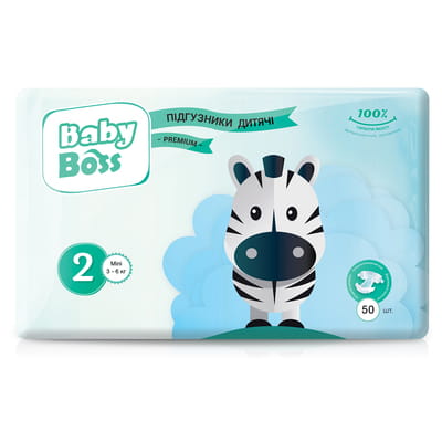 Подгузники для детей BABY BOSS (Беби Бос) Mini (Мини) 2 от 3 до 6 кг 50 шт