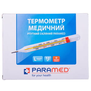 Термометр ртутний медичний скляний Paramed 1 шт