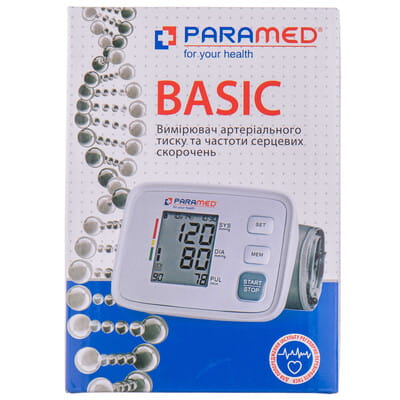 Вимірювач (тонометр) артеріального тиску Paramed Basic (Парамед Базік) автоматичний